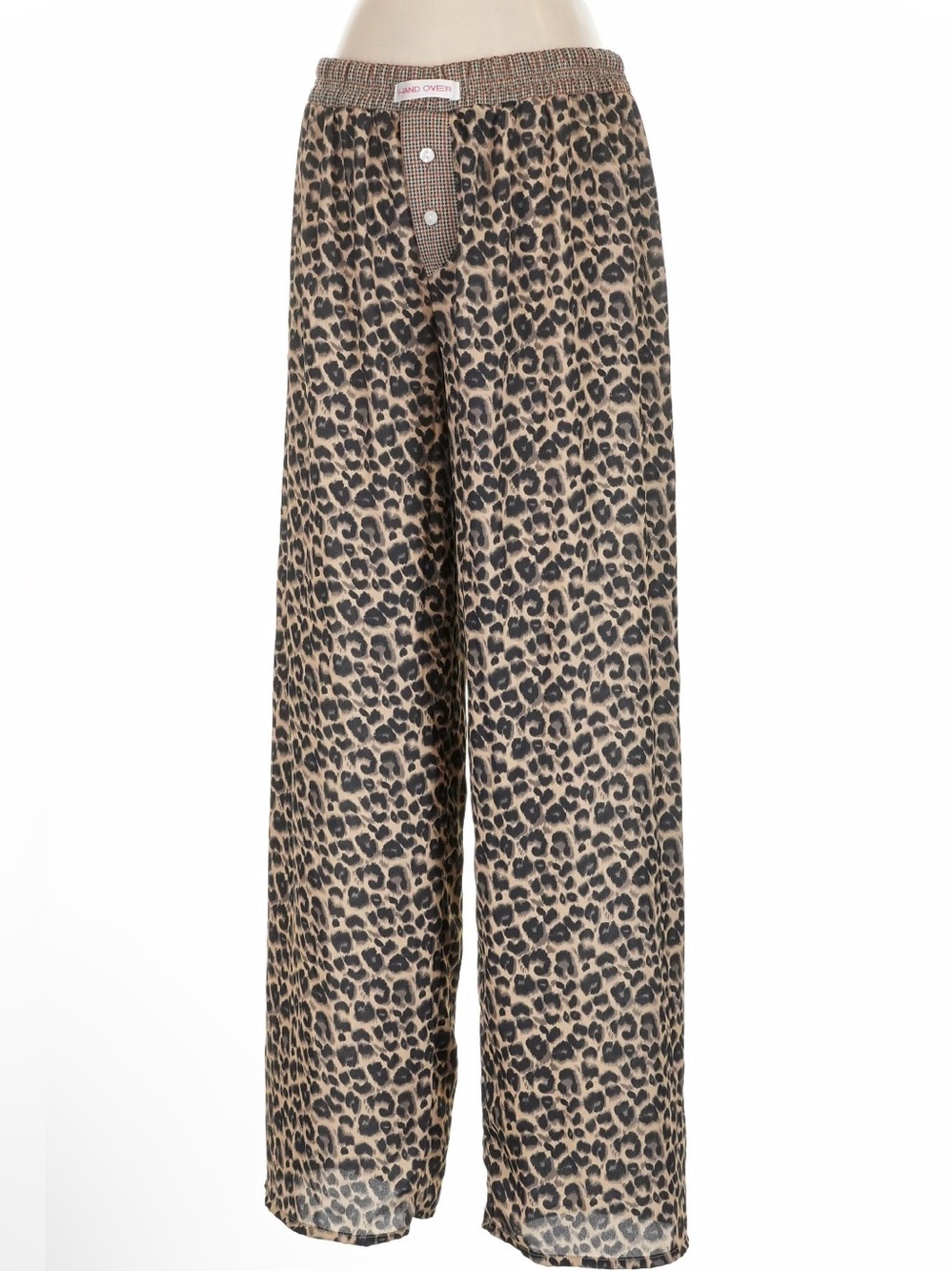 HAND OVER Ex-Boyfriend Nicholas Cage Leopard Print Satin Boxer Pants VGUC